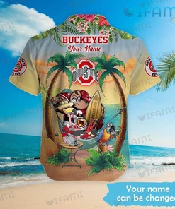 Ohio State Hawaiian Shirt Flamingo Mascot Parrot Custom Ohio State Buckeyes Gift