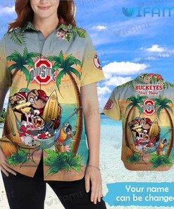 Ohio State Hawaiian Shirt Flamingo Mascot Parrot Custom Ohio State Buckeyes Gift