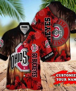 Ohio State Hawaiian Shirt Go Buckeyes Palm Tree Custom Hawaiian Shirts