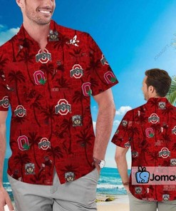 Ohio State Hawaiian Shirt Tropical Beach Coconut Tree