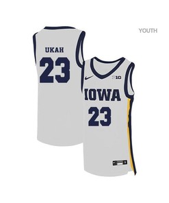 Okey Ukah 23 Iowa Hawkeyes Elite Basketball Youth Jersey - White