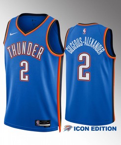 Oklahoma City Thunder 2022-23 Shai Gilgeous-Alexander 2 Icon Edition Blue Men Jersey Swingman