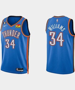 Oklahoma City Thunder 34 Kenrich Williams 2022-23 Icon Edition White Men Jersey