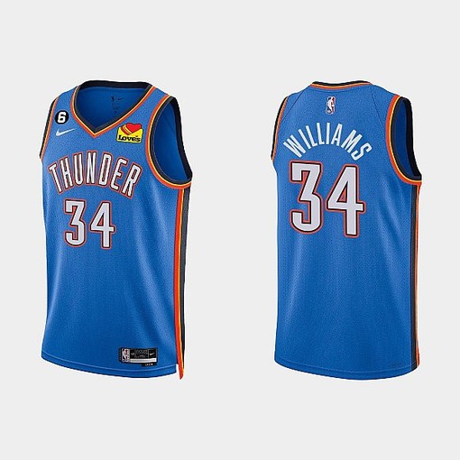 Oklahoma City Thunder 34 Kenrich Williams 2022-23 Icon Edition White Men Jersey