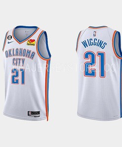 Oklahoma City Thunder Aaron Wiggins 21 2022-23 Association Edition White Men Jersey Swingman