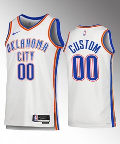 Oklahoma City Thunder Custom 00 2022-23 Association Edition White Jersey