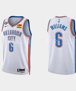 Oklahoma City Thunder Jaylin Williams 6 2022-23 Association Edition White Men Jersey Swingman