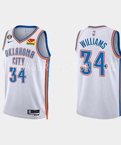 Oklahoma City Thunder Kenrich Williams 34 2022-23 Association Edition White Men Jersey Swingman