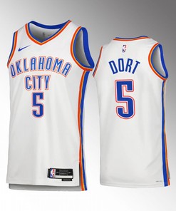 Oklahoma City Thunder Luguentz Dort 5 2022-23 Association Edition White Jersey