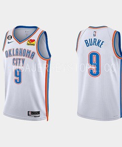 Oklahoma City Thunder Trey Burke 9 2022-23 Association Edition White Men Jersey Swingman