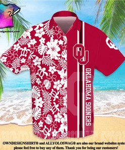 Oklahoma Sooners All Over Print Flowery Dress Shirt Hawaiian Summer Aloha Beach Shirt