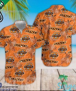 Oklahoma State Cowboys Leaves Pattern Hawaiian Shirts