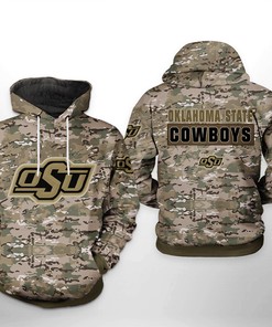 Oklahoma State Cowboys NCAA Camo Veteran 3D Printed Hoodie/Zipper Hoodie