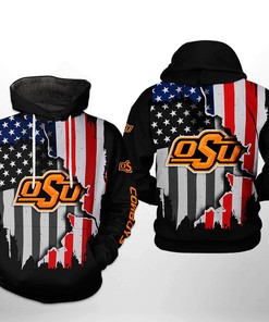 Oklahoma State Cowboys NCAA US Flag 3D Printed Hoodie/Zipper Hoodie Ver 1