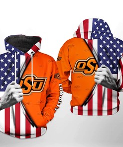 Oklahoma State Cowboys NCAA US Flag 3D Printed Hoodie/Zipper Hoodie Ver 2