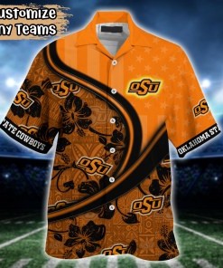 Oklahoma State Cowboys NCAA US Flag Flower Hawaii Shirt For Fans