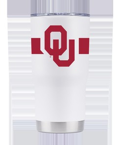 Oklahoma White Tumbler - Oklahoma White Team Logo Tumbler - Show Your Sooners Spirit