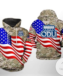 Old Dominion Monarchs NCAA US Flag Camo Veteran 3D Printed Hoodie