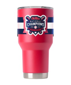Ole Miss Baseball Champs Red Tumbler - Ole Miss Baseball Champs Red Team Logo Tumbler - Celebrate the Champions