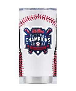 Ole Miss Baseball Champs White Tumbler - Ole Miss Baseball Champs White Team Logo Tumbler - Celebrate the Champions