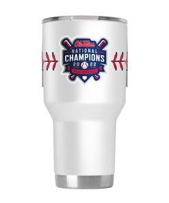 Ole Miss Baseball Champs White Tumbler - Ole Miss Baseball Champs White Team Logo Tumbler - Celebrate the Champions