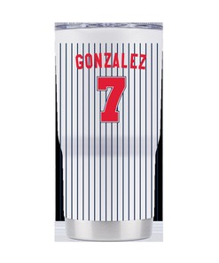 Ole Miss Pinstripe NIL Baseball Tumbler - Jake Gonzalez - Ole Miss Pinstripe NIL Baseball Tumbler