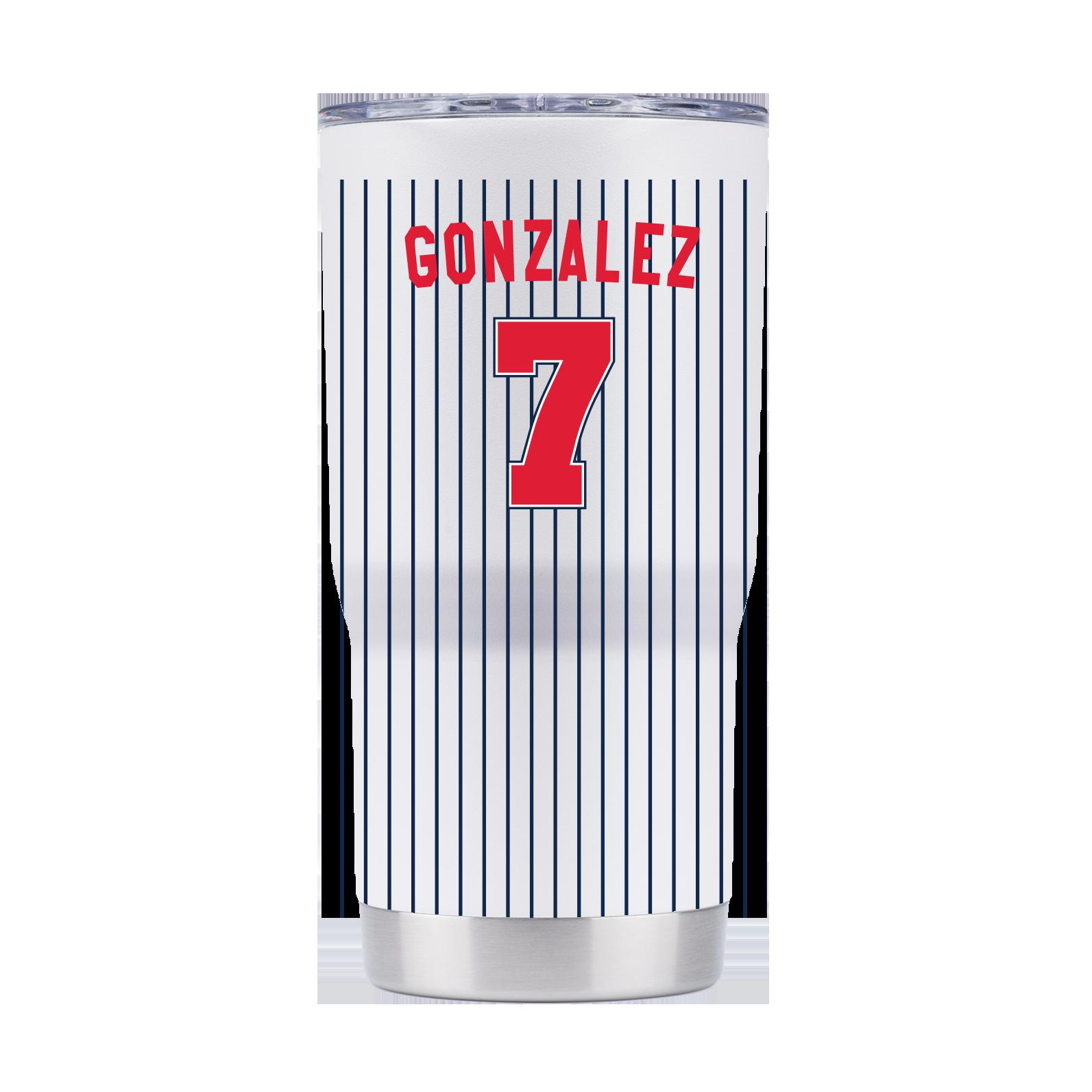 Ole Miss Pinstripe NIL Baseball Tumbler - Jake Gonzalez - Ole Miss Pinstripe NIL Baseball Tumbler