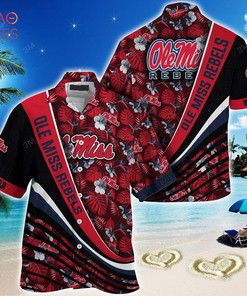 Ole Miss Rebels Summer Hawaiian Shirt, With Tropical Flower Pattern for Fans
