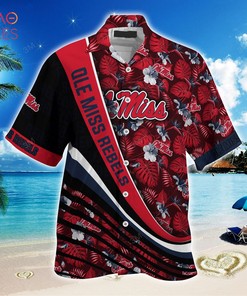 Ole Miss Rebels Summer Hawaiian Shirt, With Tropical Flower Pattern for Fans