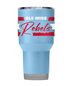Ole Miss Script Powder Blue Tumbler - Ole Miss Script Powder Blue Team Logo Tumbler - Show Your Rebel Spirit
