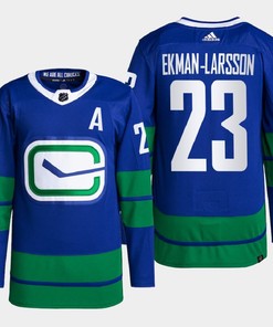 Oliver Ekman-Larsson 23 Vancouver Canucks Blue Jersey 2022 Alternate Primegreen
