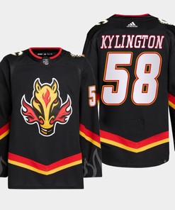 Oliver Kylington 58 Calgary Flames Black Jersey 2022-23 Blasty Alternate Primegreen