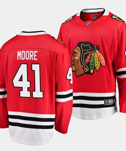 Oliver Moore #41 Chicago Blackhawks 2023 NHL Draft Home Men Jersey - Red