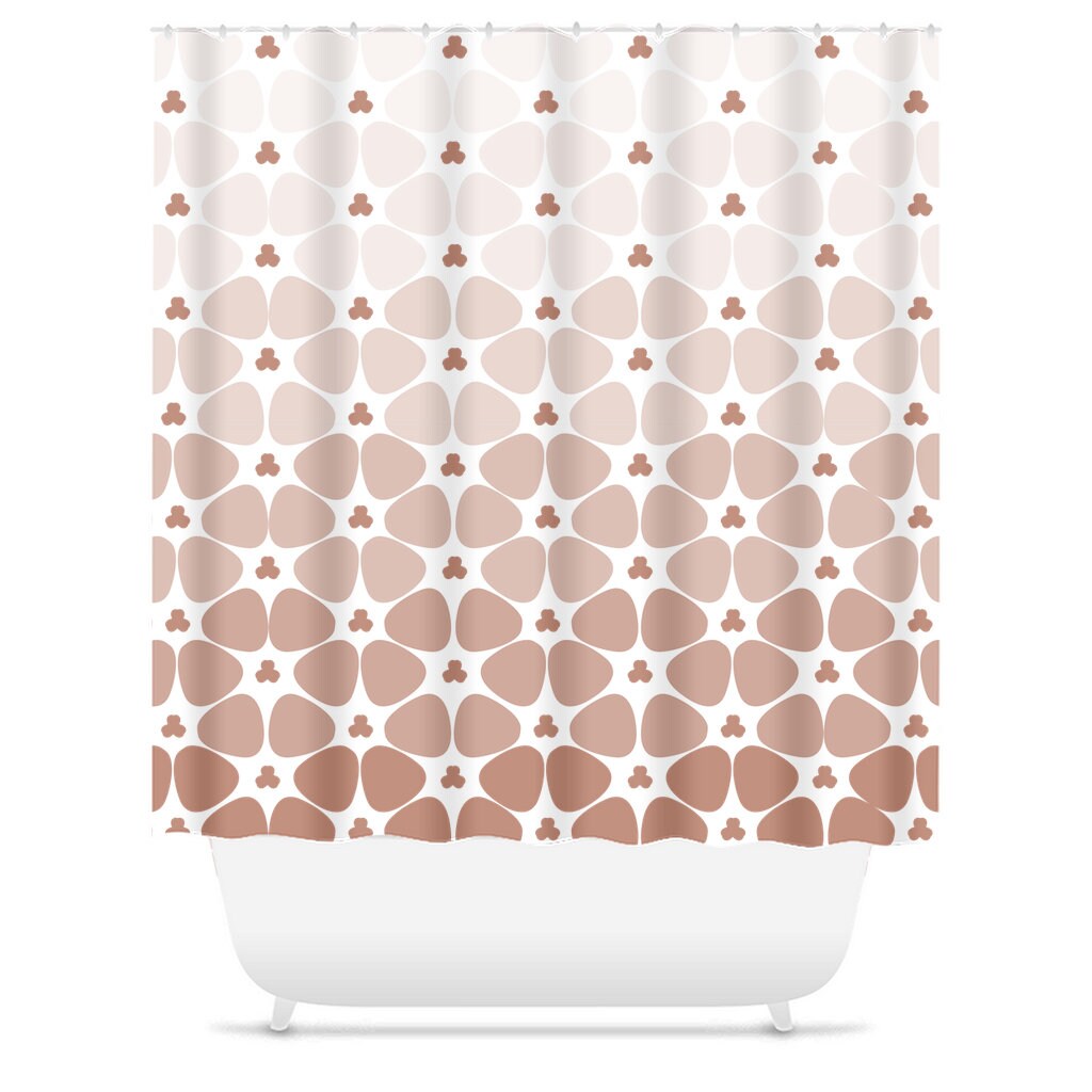 Ombre Floral Burst Shower Curtain for Minimalist Bathroom Decor