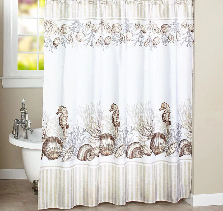 Ombre Leaves Collection Fabric Shower Curtain for Botanical-Inspired Bathroom Decor