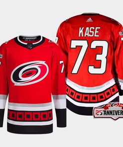 Ondrej Kase 73 Carolina Hurricanes Red Jersey 2022-23 Third 25th Anniversary