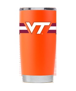 Orange Virginia Tech Tumbler with Stripes - Limited Edition
