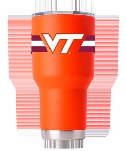 Orange Virginia Tech Tumbler with Stripes - Limited Edition