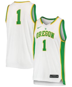 Oregon Ducks 1 Basketball Men Jersey - White