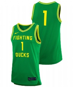 Oregon Ducks 1 College Basketball Fighting Duck Men Jersey Green