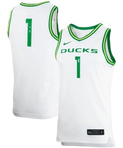 Oregon Ducks 1 Team Basketball Men Jersey - White