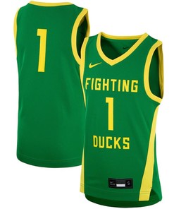 Oregon Ducks 1 Team Basketball Youth Jersey - Green
