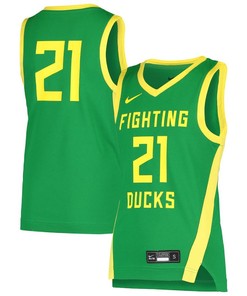 Oregon Ducks 21 Team Basketball Youth Jersey - Green