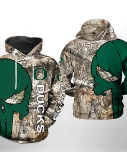 Oregon Ducks Camo Veteran Hunting And Punisher Skull 3D Hoodie Oregon Ducks Gifts for Him
