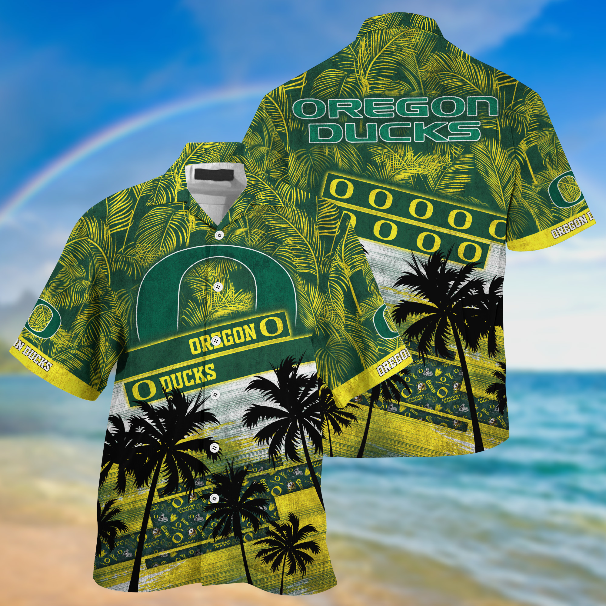 Oregon Ducks NCAA Palm Tree Pattern Hawaii Shirt For Sports Fans