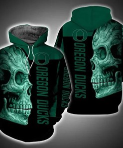 Oregon Ducks Skull Football 3D Hoodie College Baseball Apparel