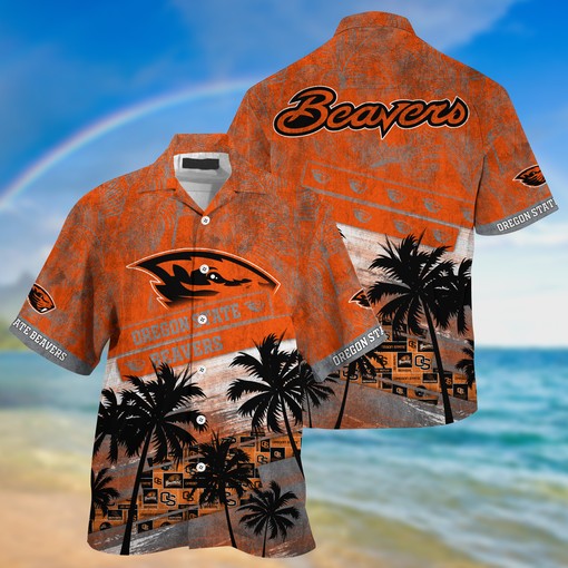Oregon State Beavers NCAA Palm Tree Pattern Hawaii Shirt For Sports Fans