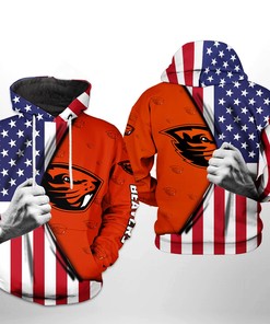 Oregon State Beavers NCAA US Flag 3D All Over Print Hoodie, Zip-Up Hoodie