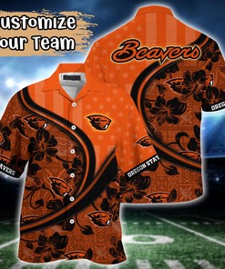 Oregon State Beavers NCAA US Flag Flower Hawaii Shirt For Fans