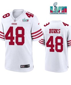 Oren Burks 48 San Francisco 49Ers Super Bowl LVII White Men Game Jersey